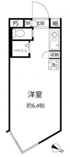 エスポワール中目黒(ワンルーム/B1階)の間取り写真