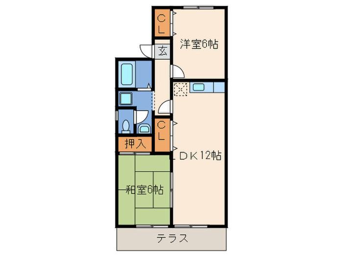 メゾン・クレアトゥール(2LDK/2階)の間取り写真