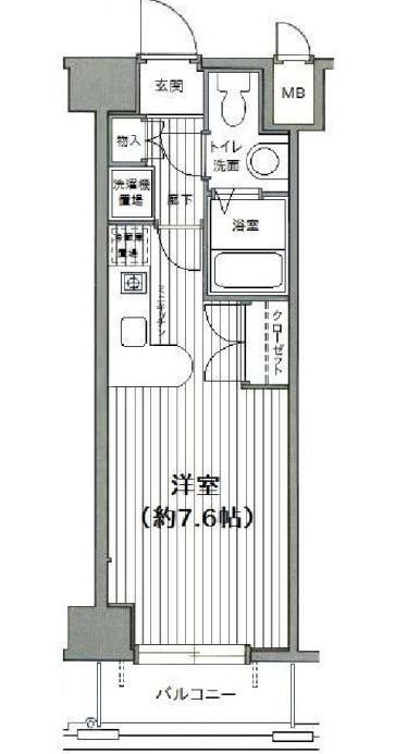 カーサ大井町(ワンルーム/6階)の間取り写真
