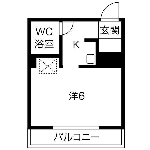 コーポ杉栄3(1K/4階)の間取り写真