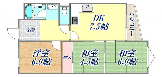 和田ビル(3DK/2階)の間取り写真
