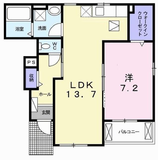 ブライトボナール(1LDK/1階)の間取り写真