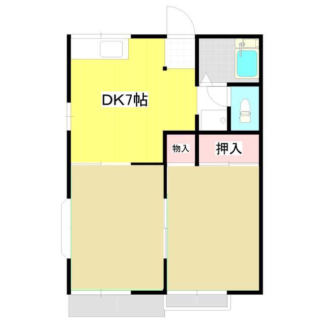 ファミーユ荒巻(2DK/1階)の間取り写真