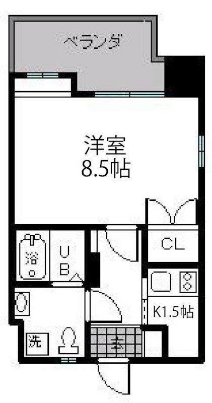 エミリエ博多(1K/3階)の間取り写真