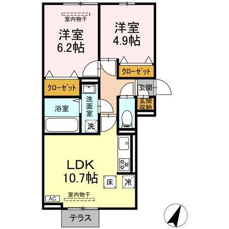 セン・ラークヒルズ(2LDK/1階)の間取り写真