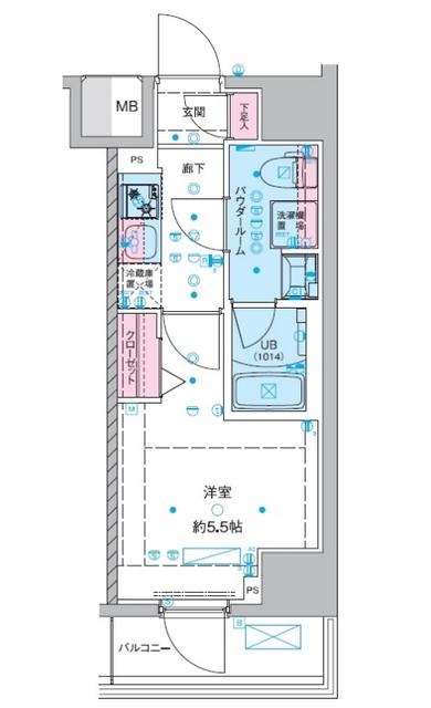 ジェノヴィア西川口III 603(1K/6階)の間取り写真