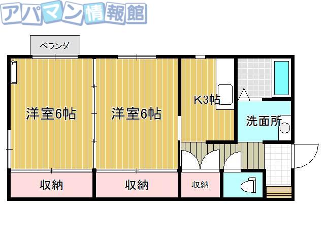 コーポメルヘン(2K/1階)の間取り写真