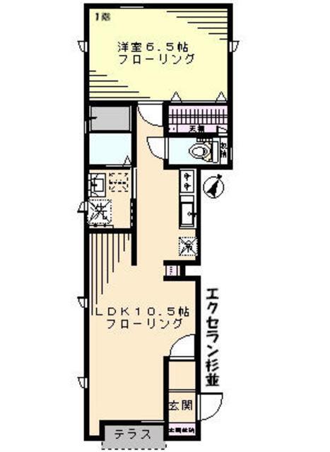 エクセラン杉並(1LDK/1階)の間取り写真