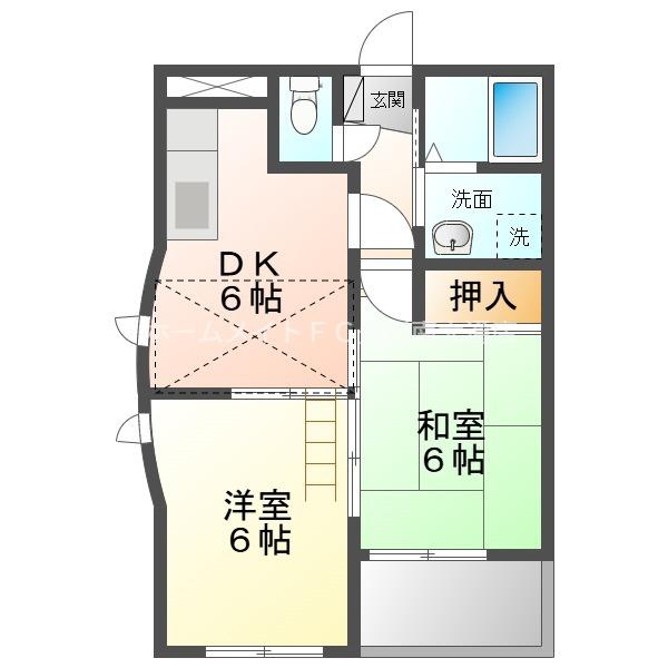 GRACE喜泉(2DK/4階)の間取り写真