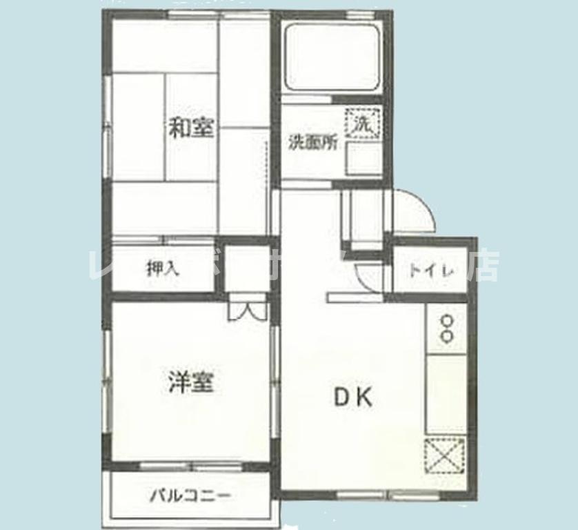 ルミエールS壱番館(2DK/1階)の間取り写真