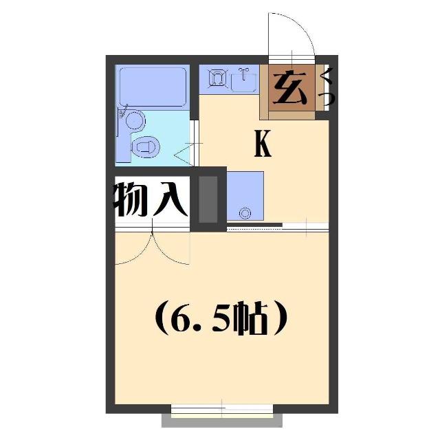 サンヴィエール長岡(1K/2階)の間取り写真