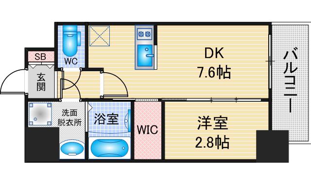 メイクスアート名古屋リニアFRONT(1DK/7階)の間取り写真