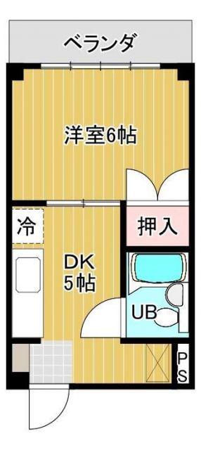 コーポふたば(1DK/3階)の間取り写真