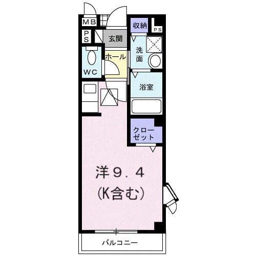 シャンドフルール(ワンルーム/1階)の間取り写真