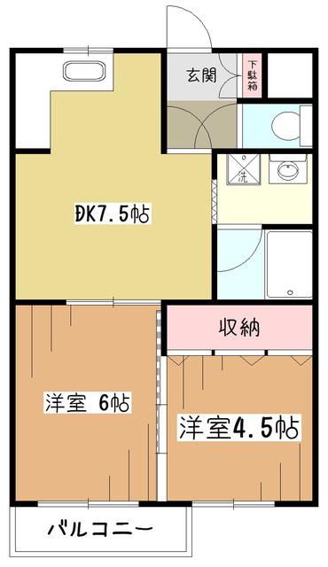 ロイヤル美住町(2DK/3階)の間取り写真