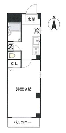 グリーンマンション坂下(1K/4階)の間取り写真