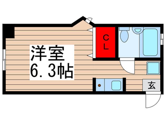 WELL21(ワンルーム/2階)の間取り写真