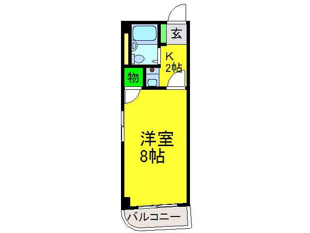 サンライズSAKAI(1K/2階)の間取り写真