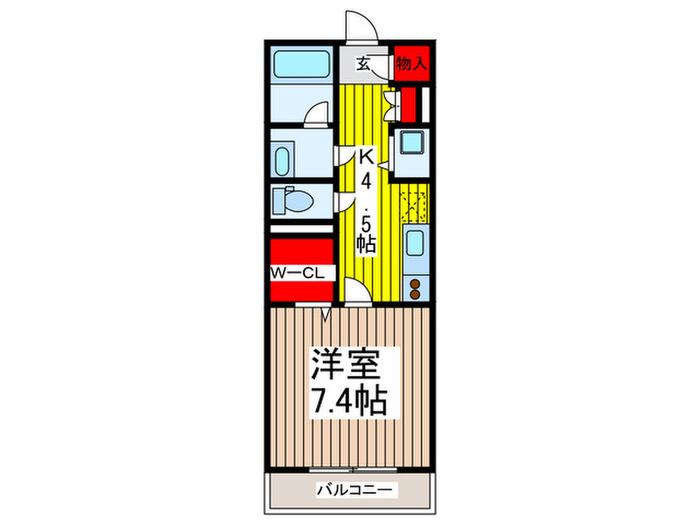 パームコテージIII(1K/1階)の間取り写真