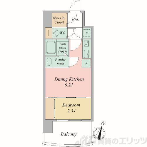 セレニテ梅田北グランデ(1DK/10階)の間取り写真