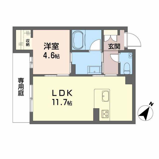 シャーメゾン光月(1LDK/1階)の間取り写真