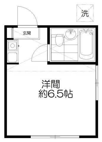 ペアパレス経堂(ワンルーム/2階)の間取り写真