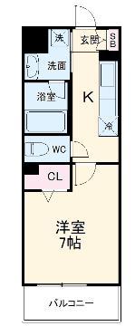 アムール千原(1K/3階)の間取り写真