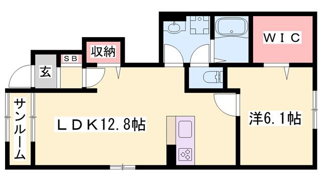 アリビオ(1LDK/1階)の間取り写真