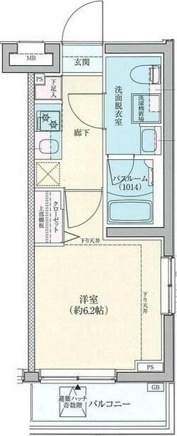 ロアール横浜十日市場(1K/5階)の間取り写真