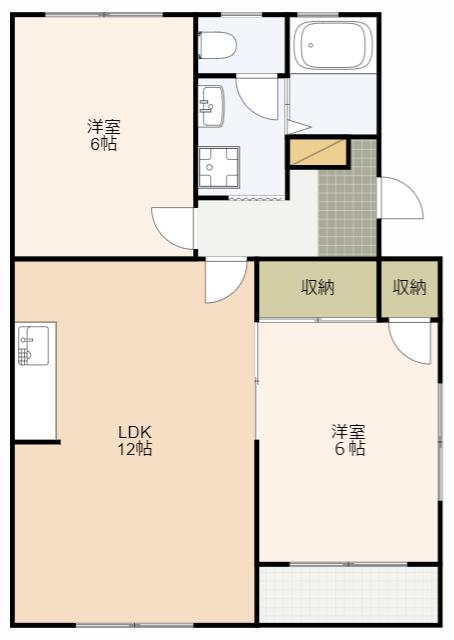 マンションフロイデ(2LDK/3階)の間取り写真