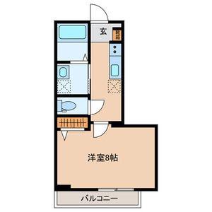 LION DE ECRU(1K/2階)の間取り写真