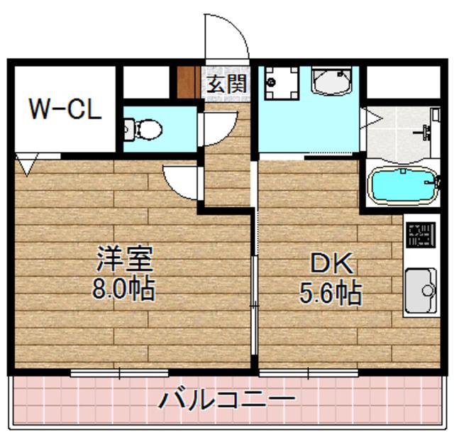 アンプルールフェールハンナハンナ(1DK/2階)の間取り写真
