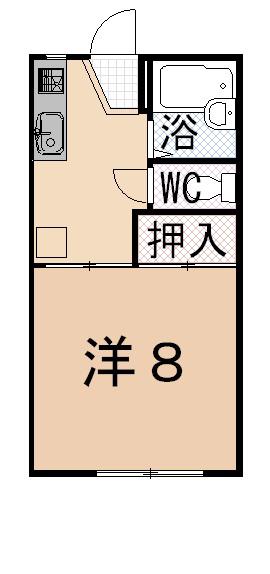 プチフラット(1K/1階)の間取り写真
