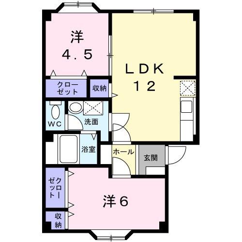 プラドールぴあ(2LDK/2階)の間取り写真