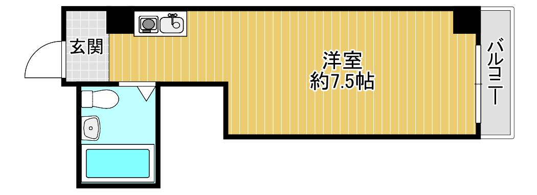 メゾンドエム(ワンルーム/4階)の間取り写真