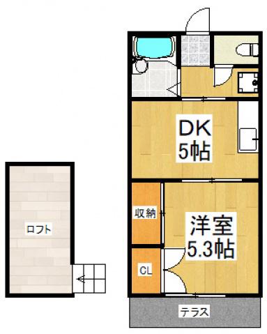 エル鷹の台II(1DK/2階)の間取り写真