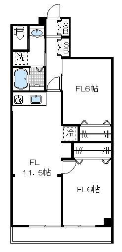 世田谷国際マンション(2LDK/3階)の間取り写真
