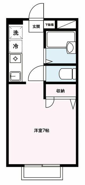 バンブーフェスタ(1K/1階)の間取り写真