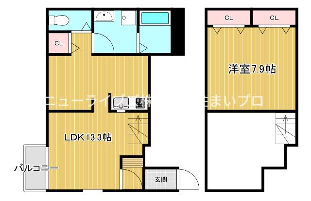 ゴーゼロ(1LDK/1階)の間取り写真