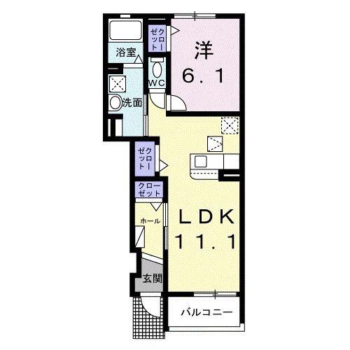 ファミーユ コトー(1LDK/1階)の間取り写真