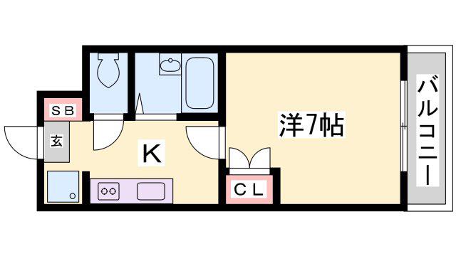 ジュネス伊伝居II(1K/4階)の間取り写真