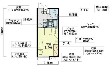 レオパレス末広(1K/1階)の間取り写真
