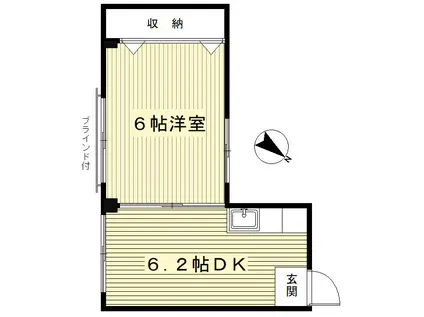 黒沼ビル(1DK/3階)の間取り写真