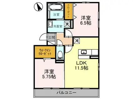 CLARINET K301(2LDK/3階)の間取り写真