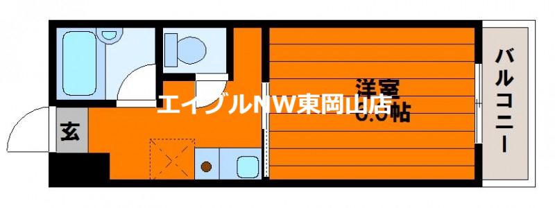 アルファ清水(1K/3階)の間取り写真