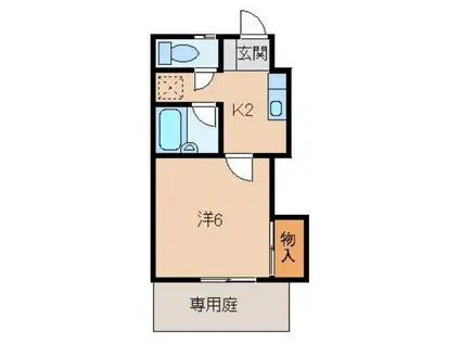 ハイツエバーグリーン(1K/1階)の間取り写真