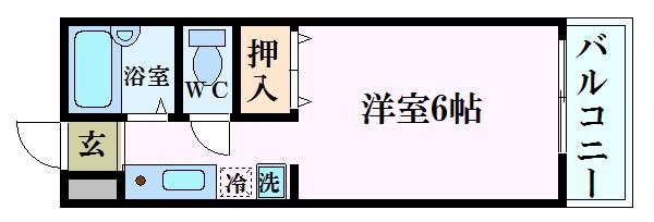 エフメゾン新在家(1K/2階)の間取り写真
