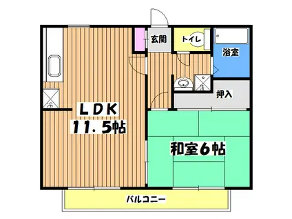 ツインコートピュアA(1LDK/1階)の間取り写真
