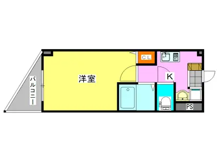 スカーラ 津田沼(1K/1階)の間取り写真