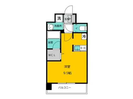 エンクレスト博多PREMIER(ワンルーム/9階)の間取り写真
